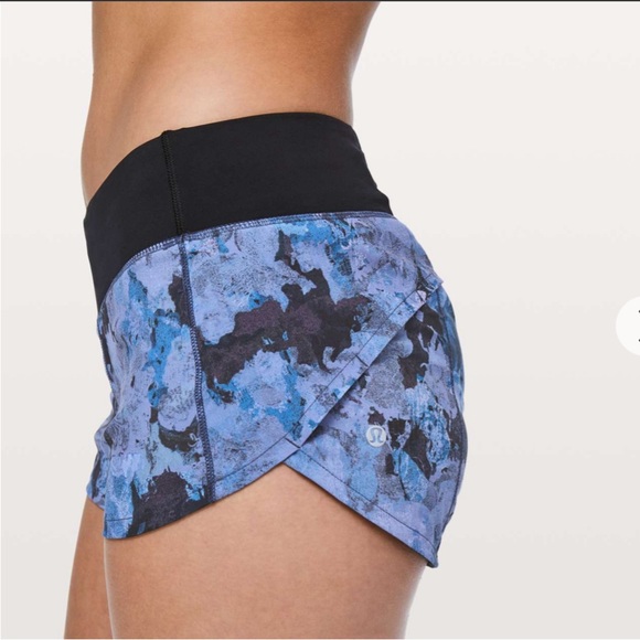 Lululemon Speed Up Short 2.5" Screen Camo Multi / Black size 4 - Picture 3 of 11